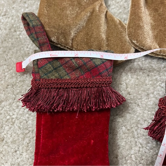 🛍️10 Velvet Tree Stocking Decor 7 inches x 3.5 inches - Picture 2 of 3